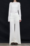 SWAYING 25 Spring/Summer Flared Wool Trousers SW-SW25PS3B12-BAI White SW25PS3B12